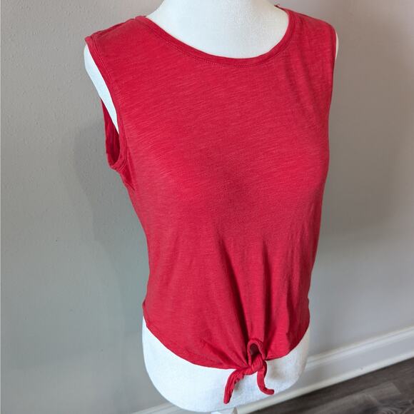 Sanctuary Cherry Red Tie Front Sleeveless Scoop Neck Tank Top Size Small - Picture 2 of 7